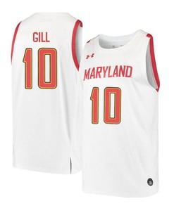 LG Gill 10 Maryland Terrapins Retro Basketball Men Jersey - White