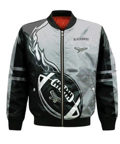 LIU Brooklyn Blackbirds Bomber Jacket Flame Ball - NCAA