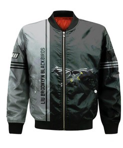 LIU Brooklyn Blackbirds Bomber Jacket Half Style - NCAA