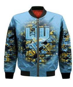 LIU Sharks Bomber Jacket Camouflage Vintage  - NCAA
