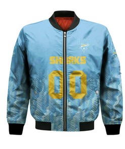 LIU Sharks Bomber Jacket Logo Sport Ombre  - NCAA