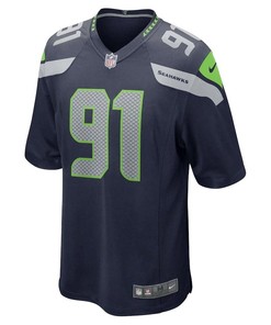 L.J. Collier 91 Seattle Seahawks Game Jersey - College Navy