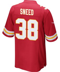 L'Jarius Sneed 38 Kansas City Chiefs Super Bowl LVII Champions 3 Stars Men Game Jersey - Red