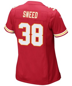 L'Jarius Sneed 38 Kansas City Chiefs Super Bowl LVII Champions 3 Stars Women Game Jersey - Red