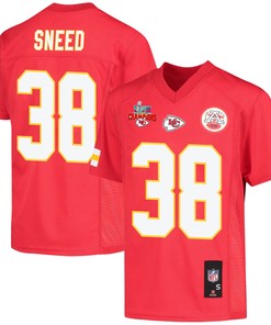 L'Jarius Sneed 38 Kansas City Chiefs Super Bowl LVII Champions 3 Stars Youth Game Jersey - Red