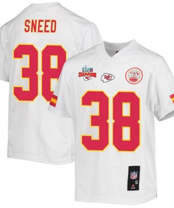 L'Jarius Sneed 38 Kansas City Chiefs Super Bowl LVII Champions 3 Stars Youth Game Jersey - White