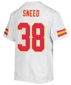 L'Jarius Sneed 38 Kansas City Chiefs Super Bowl LVII Champions 3 Stars Youth Game Jersey - White