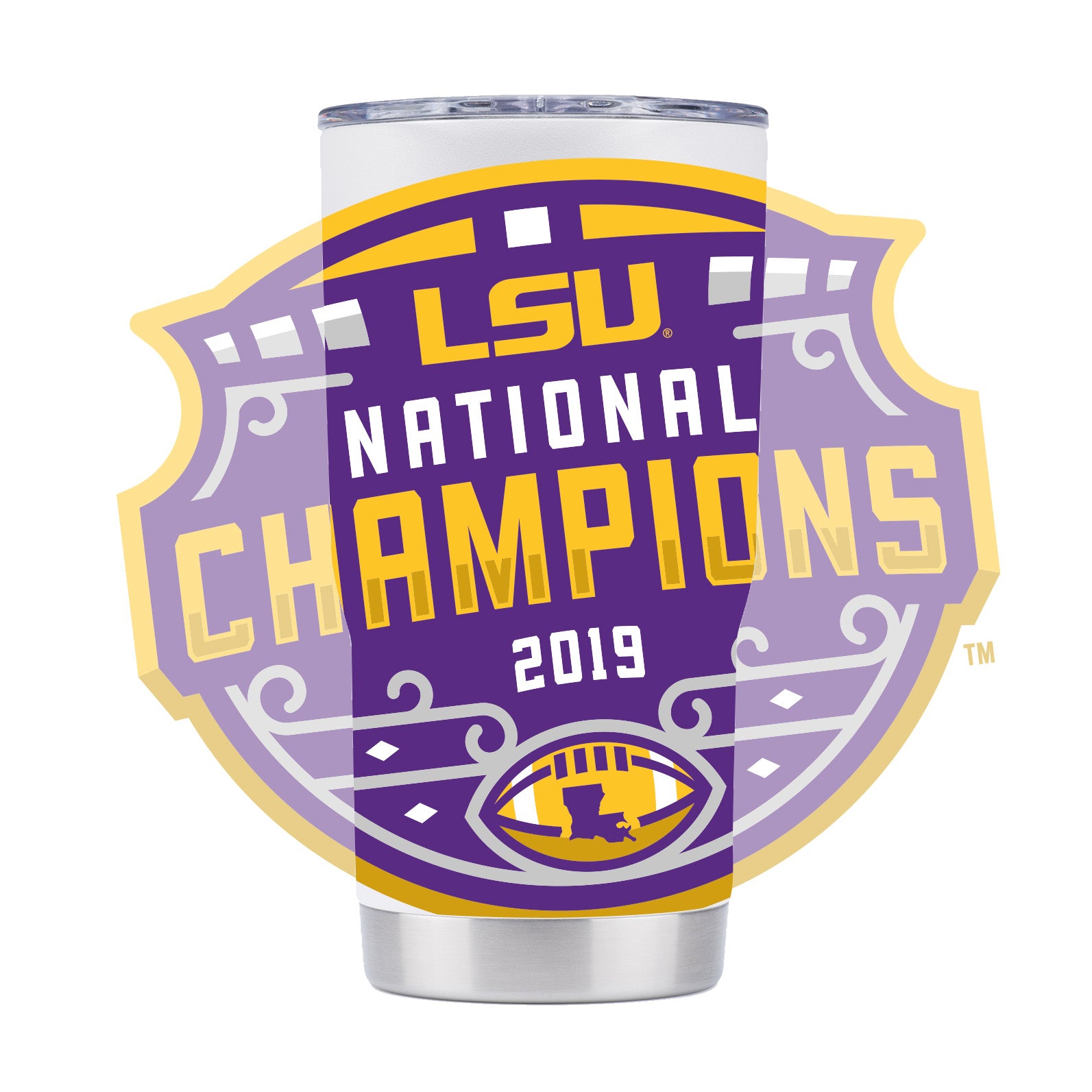 LSU National Champs White Tumbler Gift for Fan