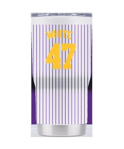 LSU Pinstripe Baseball NIL Tumbler - Tommy White Gift for Fan