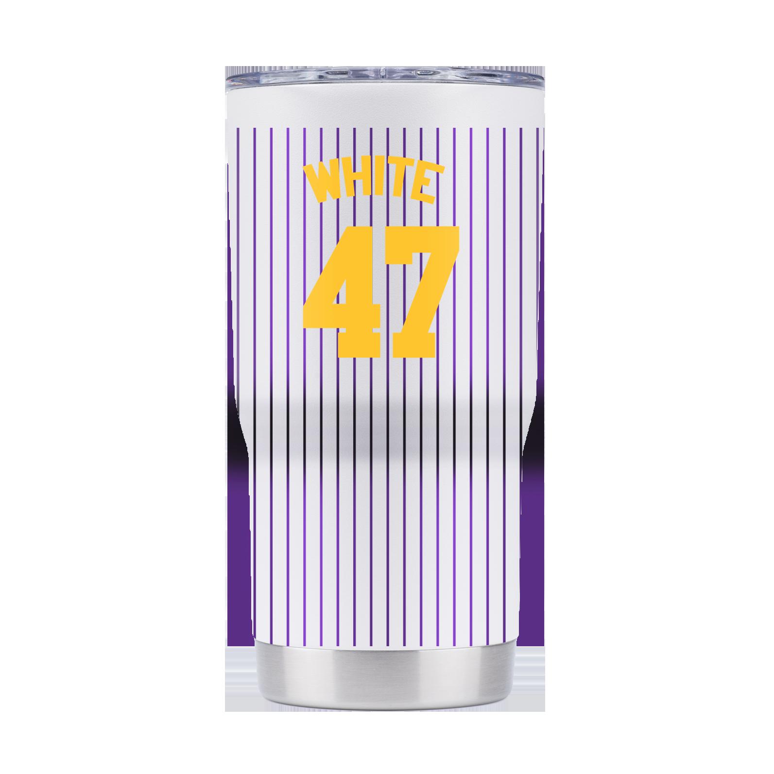 LSU Pinstripe Baseball NIL Tumbler - Tommy White Gift for Fan