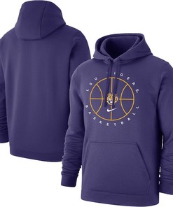 LSU Tigers Basketball Icon Club Fleece Pullover Hoodie - Purple
