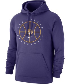 LSU Tigers Basketball Icon Club Fleece Pullover Hoodie - Purple