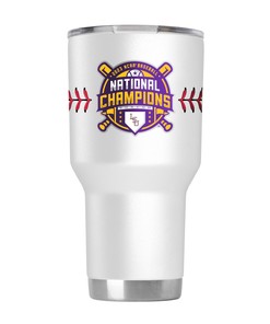 LSU White Baseball Tumbler - National Champs 2023 Gift for Fan