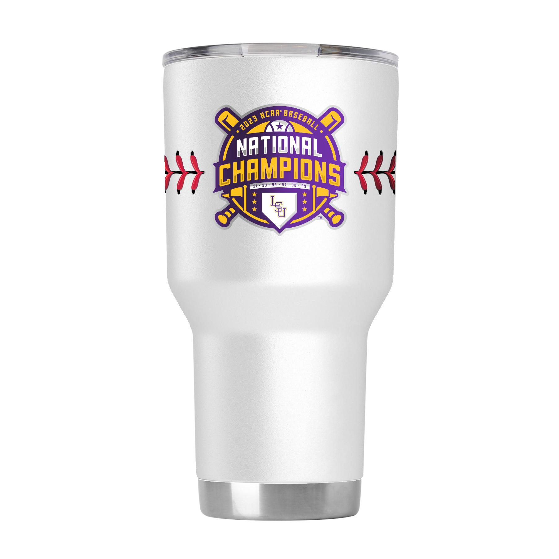 LSU White Baseball Tumbler - National Champs 2023 Gift for Fan