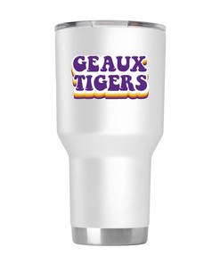 LSU White Retro Tumbler Gift for Fan