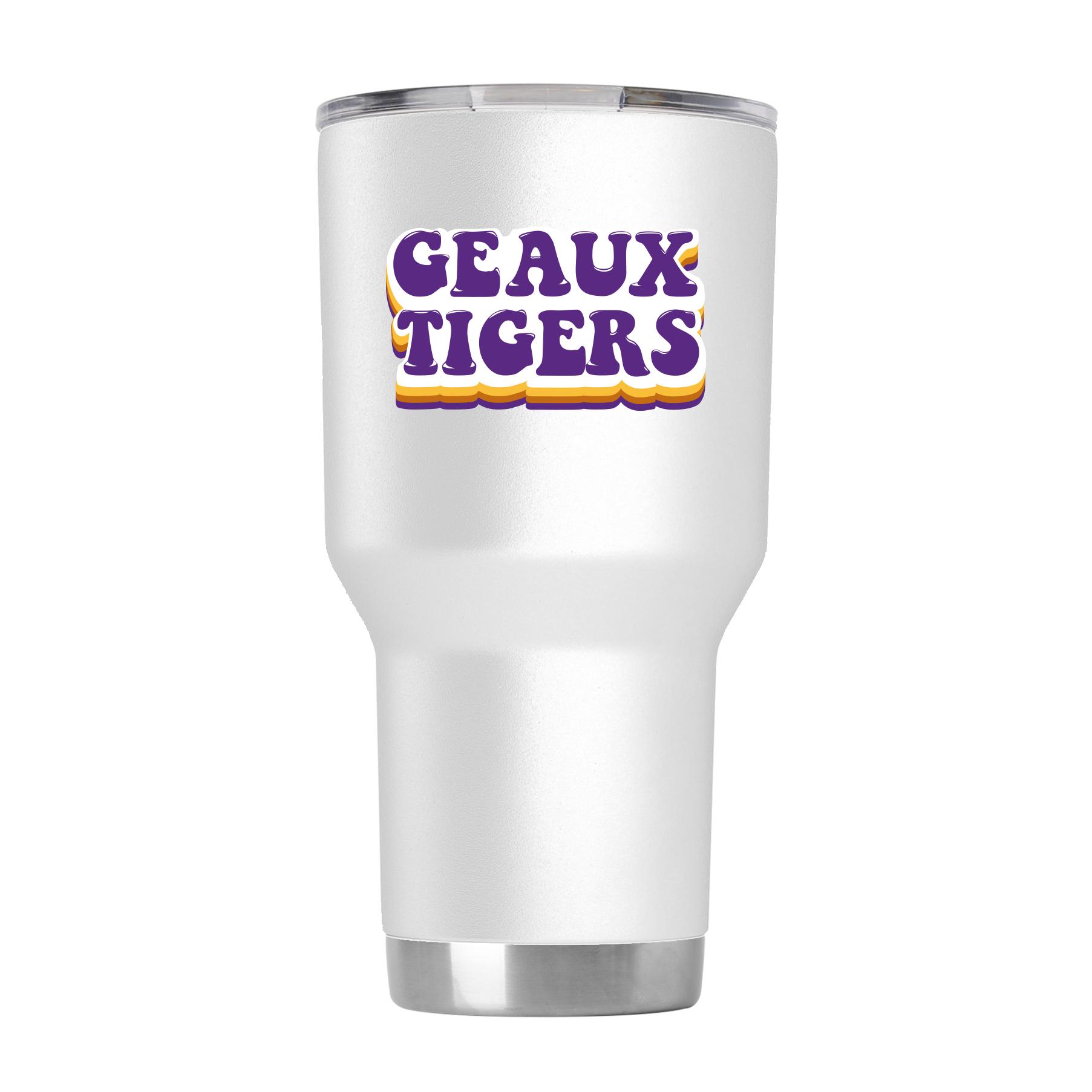 LSU White Retro Tumbler Gift for Fan
