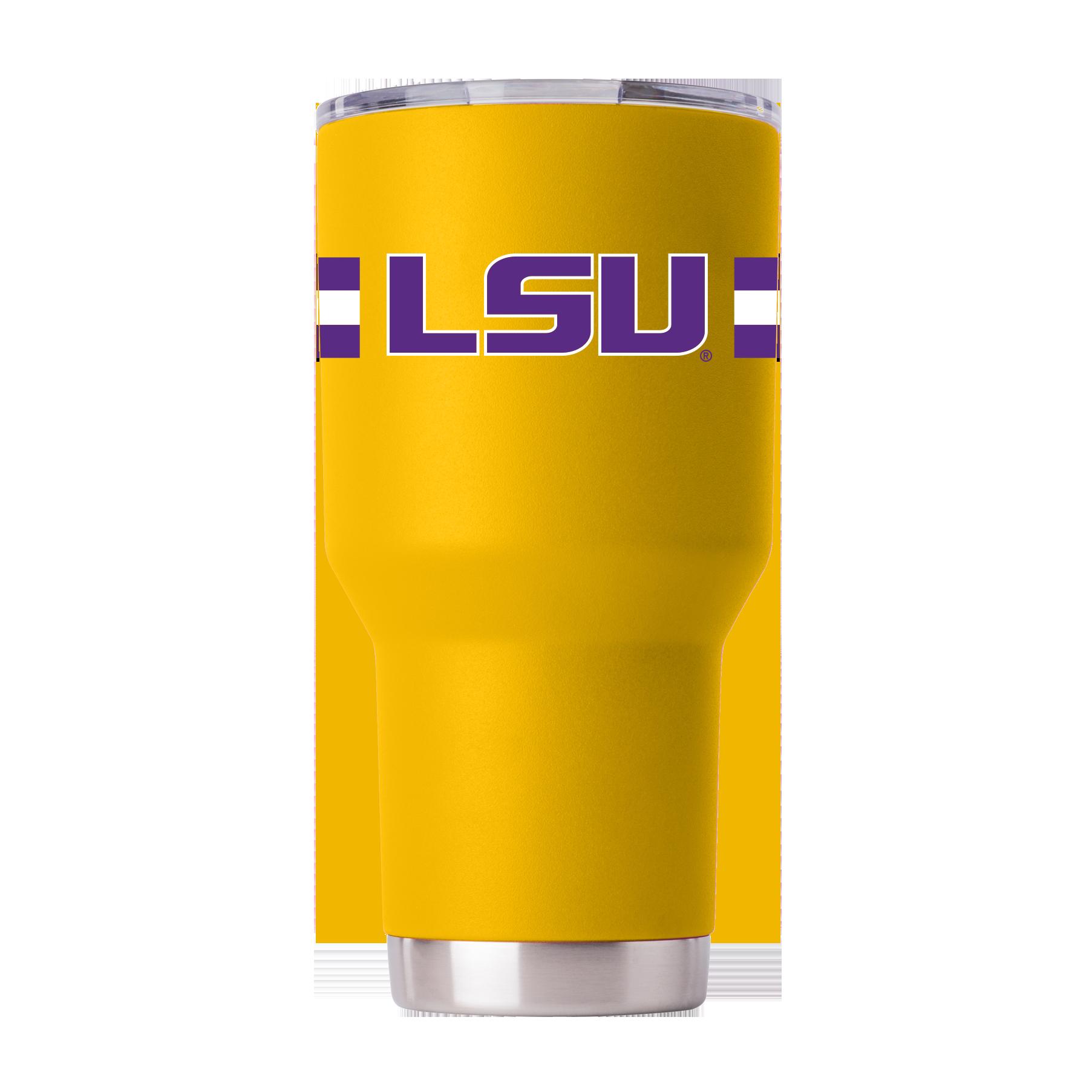 LSU Yellow Tumbler with Stripes - Stand Out in Style