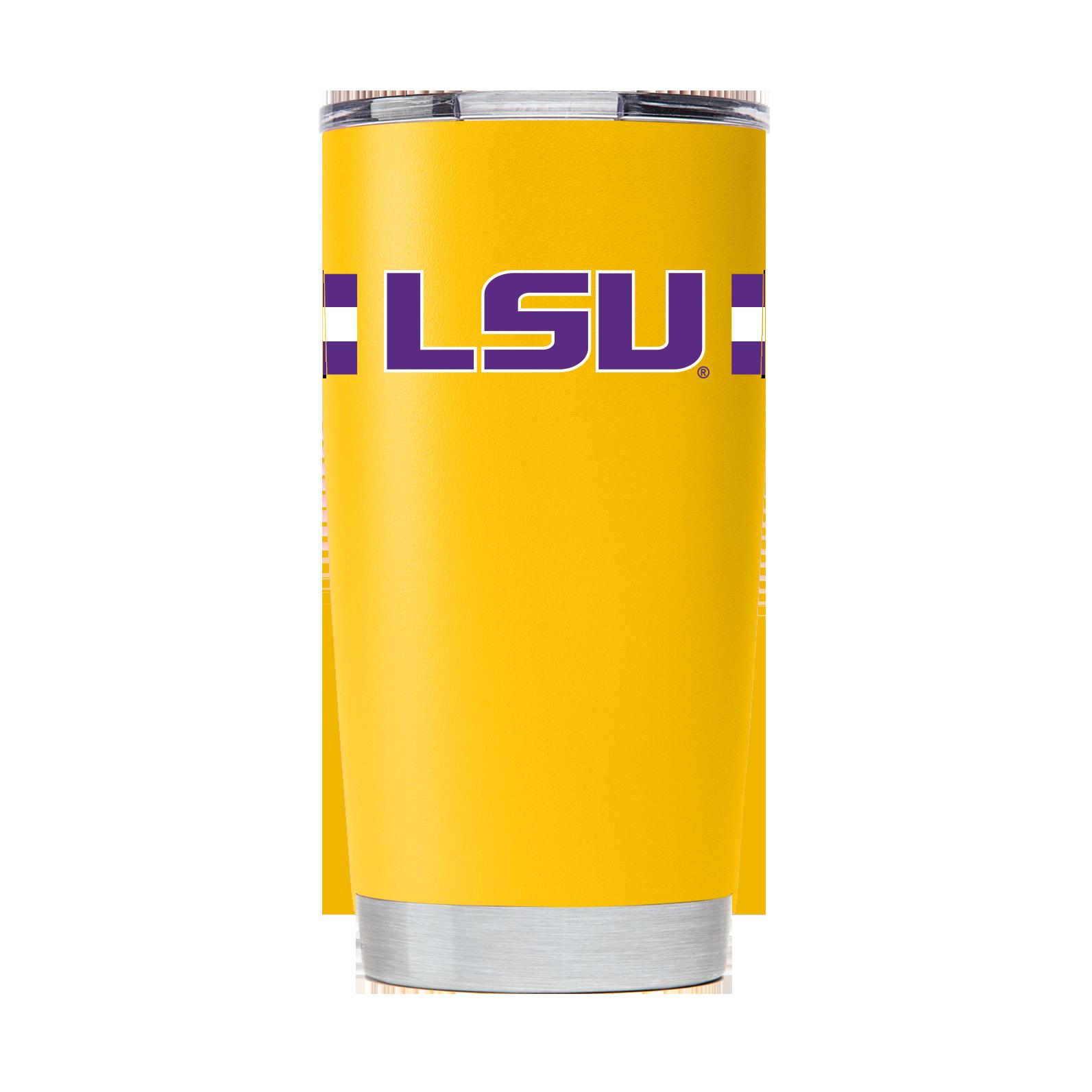 LSU Yellow Tumbler with Stripes - Stylish and Functional