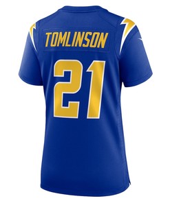 LaDainian Tomlinson 21 Los Angeles Chargers Women's Retired Game Jersey - Royal