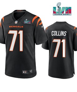 La'El Collins 71 Cincinnati Bengals Super Bowl LVII Men Game Jersey- Black