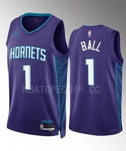 LaMelo Ball 1 2022-23 Charlotte Hornets Purple Statement Edition Men Jersey Swingman