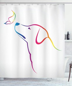 Labrador Butterfly Miracle Planet Earth Shower Curtain, Cloth Bathroom Decor