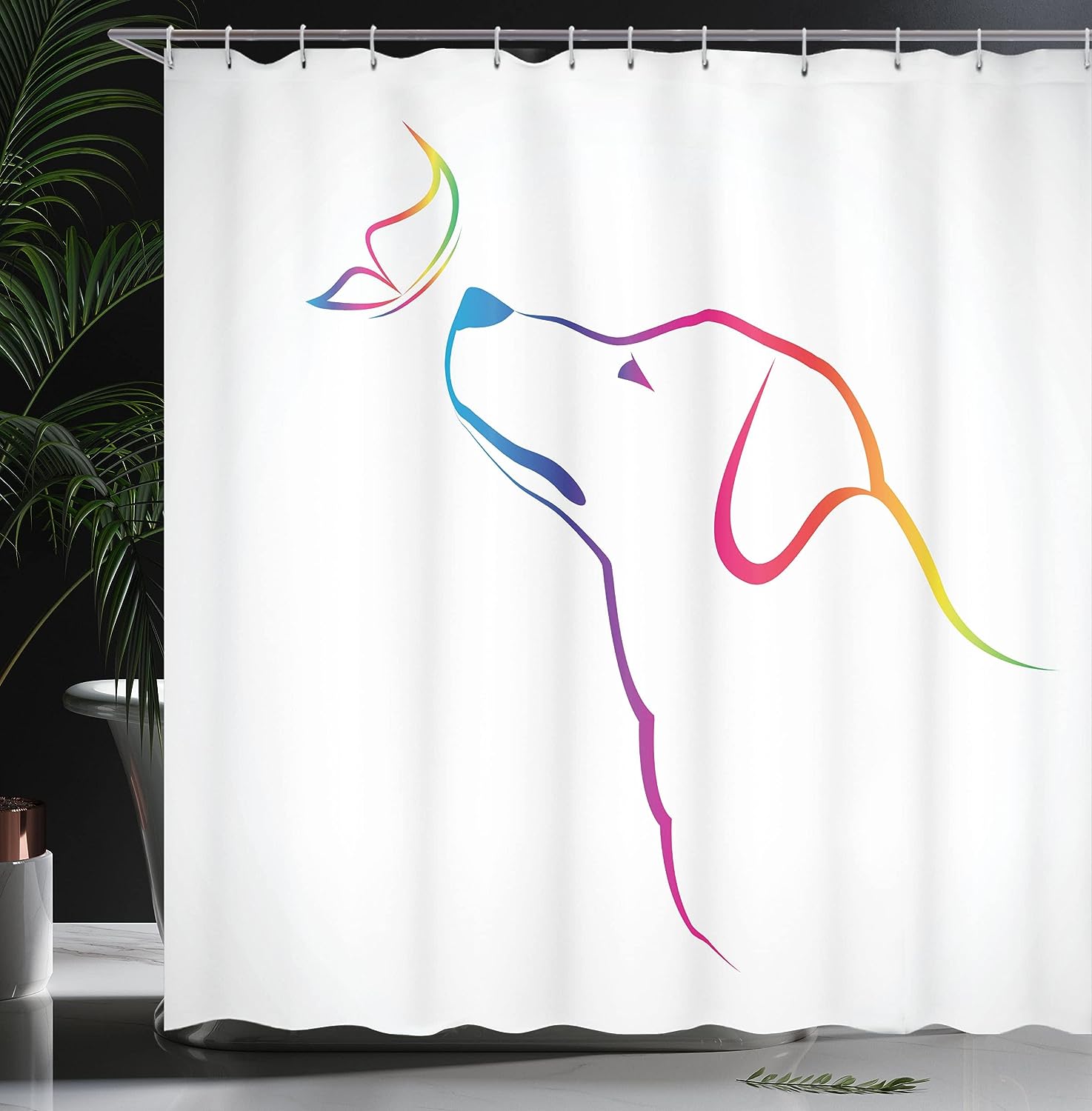 Labrador Butterfly Miracle Planet Earth Shower Curtain, Cloth Bathroom Decor