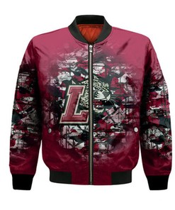 Lafayette Leopards Bomber Jacket Camouflage Vintage  - NCAA