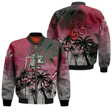 Lafayette Leopards Bomber Jacket Coconut Tree Tropical Grunge - NCAA