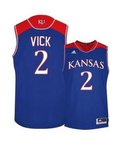 Lagerald Vick 2 Kansas Jayhawks Basketball Men Jersey - Blue