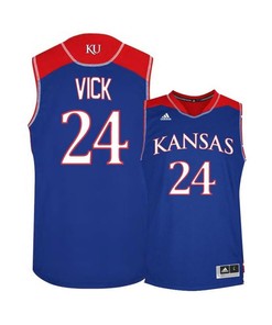 Lagerald Vick 24 Kansas Jayhawks Basketball Men Jersey - Blue