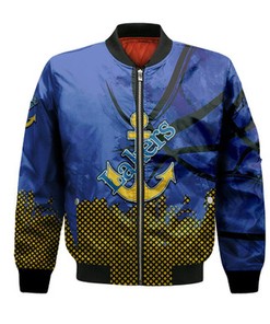 Lake Superior State Lakers Bomber Jacket Basketball Net Grunge Pattern- NCAA
