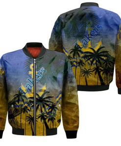 Lake Superior State Lakers Bomber Jacket Coconut Tree Tropical Grunge - NCAA