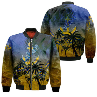 Lake Superior State Lakers Bomber Jacket Coconut Tree Tropical Grunge - NCAA