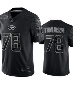 Laken Tomlinson 78 New York Jets Black Reflective Limited Jersey - Men