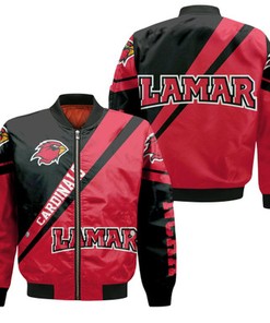 Lamar Cardinals Logo Bomber Jacket Cross Style - NCAA