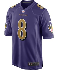 Lamar Jackson 8 Baltimore Ravens Alternate Game Jersey - Purple