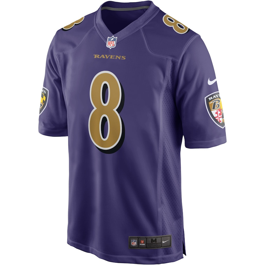 Lamar Jackson 8 Baltimore Ravens Alternate Game Jersey - Purple