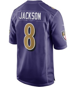 Lamar Jackson 8 Baltimore Ravens Alternate Game Jersey - Purple