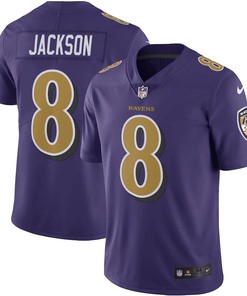 Lamar Jackson 8 Baltimore Ravens Color Rush Vapor Limited Jersey - Purple