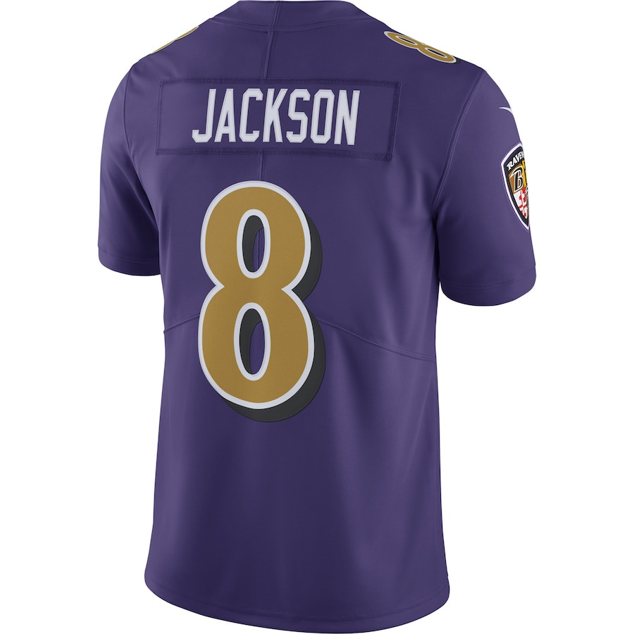 Lamar Jackson 8 Baltimore Ravens Color Rush Vapor Limited Jersey - Purple