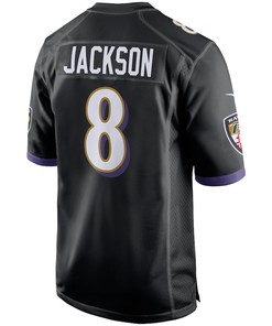 Lamar Jackson 8 Baltimore Ravens Game Jersey - Black