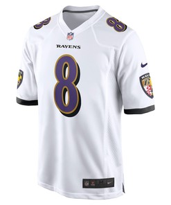 Lamar Jackson 8 Baltimore Ravens Game Jersey - White