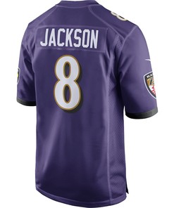 Lamar Jackson 8 Baltimore Ravens Game Player Jersey - Purple