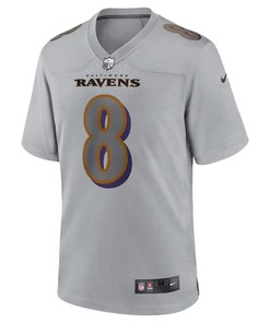 Lamar Jackson 8 Baltimore Ravens Men Atmosphere Fashion Game Jersey - Gray