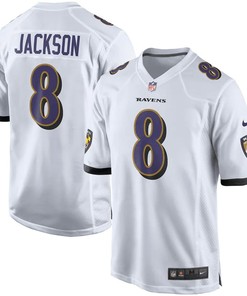 Lamar Jackson 8 Baltimore Ravens Player Game Jersey - White