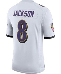 Lamar Jackson 8 Baltimore Ravens Vapor Limited Jersey - White