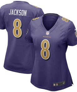 Lamar Jackson 8 Baltimore Ravens Women's Alternate Game Player Jersey - Purple
