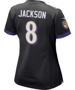 Lamar Jackson 8 Baltimore Ravens Women's Game Jersey - Black