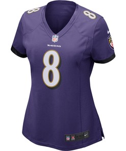 Lamar Jackson 8 Baltimore Ravens Women's Game Player Jersey - Purple